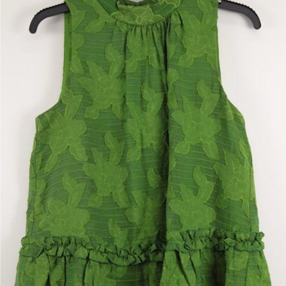Anthropologie Green Floral Kids Blouse